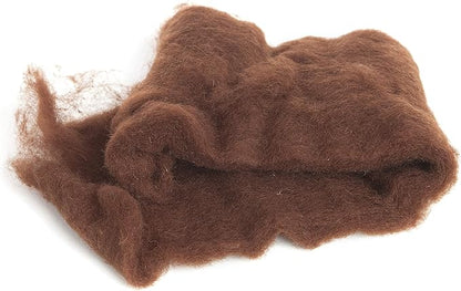 Desert Breeze Distributing Maori Wool Carded Batting, 100% Natural New Zealand Wool Made by DHG in Italy for Needle Felting, 3.5 OZ, 27 Micron, Color Chestnut Brown