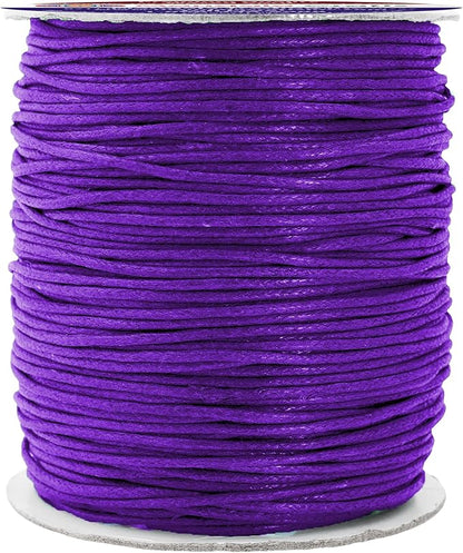 Mandala Crafts 1.5mm 109 Yards Purple Cotton Waxed Cord for Jewelry Making Bracelet Cord Waxed String - Beading String Thread Jewelry Cords for Necklaces String