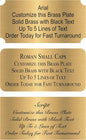 Personalized, Custom Brushed Gold Solid Brass Plate - Sizes 1x3, 1x4, 2x4, 2x6, 2x8, 3x6 - Picture Frame Name Label Art Tag for Frames, with Adhesive Backing - Indoor use only - 4 Tags
