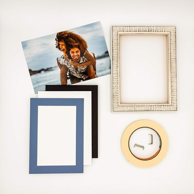 Pack of Ten Acid Free 8x10 Mats Bevel Cut for 6x8 Photos - Brittany Blue Precut Matboards with Backing Boards and Self Seal Photo Mat Bags for Pictures, Photos, Framing - 4-ply Thickness