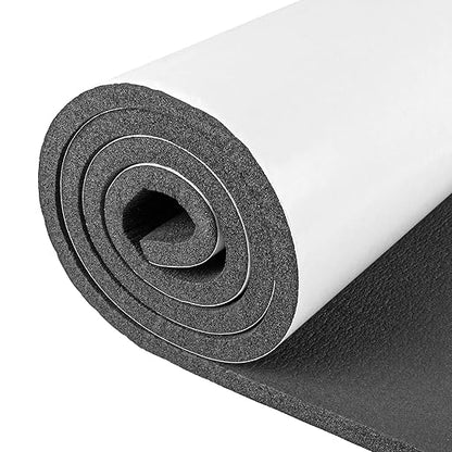 Sponge Neoprene Foam Rubber Sheet with Adhesive, 12 in x 60 in x 1/2 in Multi-Function Soundproof High Density Waterproof Rubber Mat, Perfect Cosplay Easy Cut DIY Neoprene Padding Roll - Black