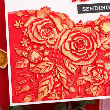BAOFALI 3D Embossing Folder for Card Making,Rose Garden Clear Plastic Texture Fades Embossing Folder Template for Scrapbooking and Other Paper Craft Album Stamps DIY Decoration 6.3" L x 4.5" W
