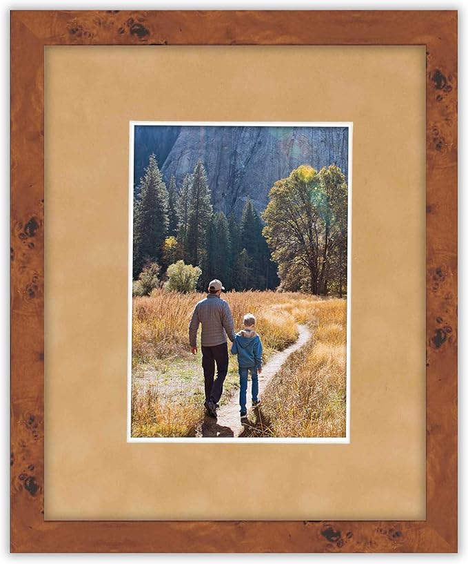 8.5x11 Mat Bevel Cut for 7x9 Photos - Acid Free Beige Suede Precut Matboard with Backing Board and Crystal Clear, Self Seal Photo Mat Bag - for Pictures, Photos, Framing - 4-ply Thickness