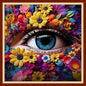 Disxvivy Cross Stitch Stamped Full Embroidery Kits DIY 11CT Cotton Thread Printed DIY Needlepoint Kits Craft Needlework Set Cross-Stitch Stamped Sets-Colorful Eyes 18x18 inch