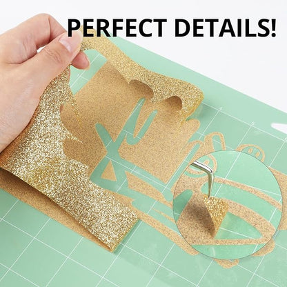 HTVRONT Champagne Glitter HTV Vinyl - 10" x 8ft Light Gold Glitter Heat Transfer Vinyl for T Shirts, Champagne Glitter Iron on Vinyl Compatible with Cricut Cutting Machine (Champagne Gold)