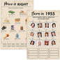 70th Birthday Party Games, Set of 2 Activities for 15 Guests, Born in 1955 Games Bundle, Birthday Party Supplies for Adults, Pack of 30 Cards