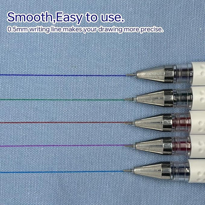 5 Colors Water Erasable Fabric Marking Pen with 20 Refills for Cross Stitch, Embroidery, Sewing, Quilting DIY (red,rose, blue, green, purple)