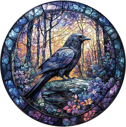 Wooden Puzzles for Adults, Wooden Jigsaw Puzzles, Exquisite Raven Puzzle, Gifts for Family or Friends for Any Holiday.（11.4 * 11.4 in 200pcs）