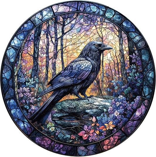 Wooden Puzzles for Adults, Wooden Jigsaw Puzzles, Crow-XL Puzzle, Gifts for Family or Friends for Any Holiday.（17.3 * 17.3 in 450pcs）