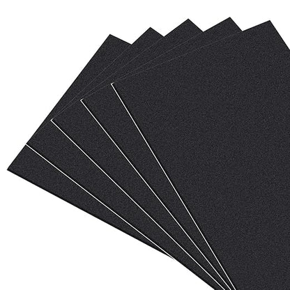 MAGZO 5Pcs Adhesive Foam Padding 1/8 in Thick X 12 in X 8 in,Closed Cell Foam Sheets Neoprene Rubber Self Stick Pads Anti Vibration Pads,Black (12in x 8in x 1/8in, 5Pcs)