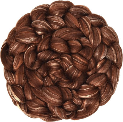 Merino Silk Luxe Tonal Designer Blend. Superfine Merino, Mulberry, Tussah Silk. Top Roving for Spinning or Felting. Cocoa Delight 4oz