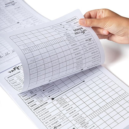 PlayDice Perforated Yahtzee Score Pads: 120 Easy Tear Off Score Sheets, Large Print, Compatible with Yardzee and Yahtzee Games (6x9-120 Pages)