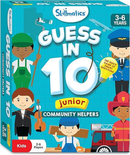 Skillmatics Guess in 10 Junior Community Helpers for Boys, Girls, and Families Who Love Card Games, Board Games & Educational Toys, Travel Friendly, Gifts for Ages 3, 4, 5, 6
