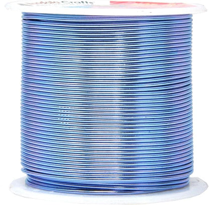 Mandala Crafts 18 Gauge Anodized Aluminum Craft Wire for Jewelry Making - 450 FT Colored Flexible Silver Copper Purple Pink Brown Ice Blue Wire - Bendable for Bonsai Armature Crafting Sculpting