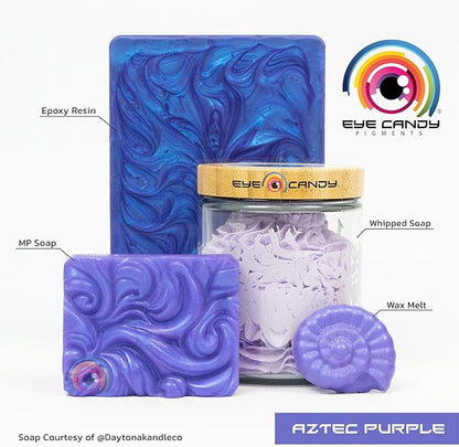 Eye Candy Pigments Premium Purple Mica Powder - Aztec Purple (25gr) - for Epoxy, Resin, Soap, Paint, Woodworking, Acrylic Pouring, Bath Bombs, Fishing Lures - DIY Arts and Crafts Additive