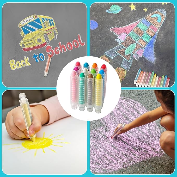 36 Pcs Dustless Chalk Colored twistable Chalk for Blackboard Doodling, Drawing, Writing, Colour Mixture