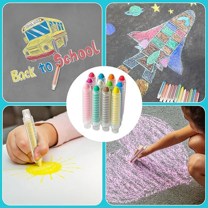 36 Pcs Dustless Chalk Colored twistable Chalk for Blackboard Doodling, Drawing, Writing, Colour Mixture