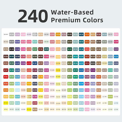 240 Colors Acrylic Paint Markers, Soft Brush Tip Marker Pens Set with Marker Bag, Acrylic Paint Pens for Fabric, Wood, Stone, Canvas, Glass, Egg, Rock Painting, DIY Crafts and Art Supplies