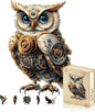 Jigfoxy Wooden Puzzles for Adults, Mechanical Owl Wood Puzzles Adult, Unique Animal Shape Wooden Jigsaw Puzzles for Adults, Birthday Gifts for Puzzle Lovers, Family(S-8.5 * 5.8in-80pcs)