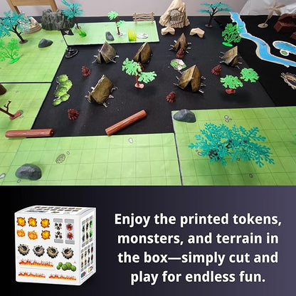 Dungeons & Dragons Castle Set | 240+ Pieces, Dragons, Double-Sided Battle Map | Modular DND Terrain, Miniatures Set for Dungeon Masters Pathfinder DND 5e Medieval
