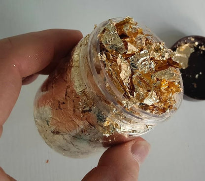 Gilding Flakes,Gold Foil Flakes for Resin,Blue Red Purple Pink Metallic Foil Flakes for Resin Jewelry Making,Nails,Painting Art,Crafts and Slime (Imitation Gold)