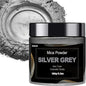 Silver Mica Powder Pigment (100g) -Cosmetic Grade Metallic Mica Powder for Epoxy Resin, Lip Gloss, Soap,Candle Making,Bath Bombs,Tumblers, Jewelry, Dyes, and DIY Crafting Projects(Silver Grey, 3.5oz)