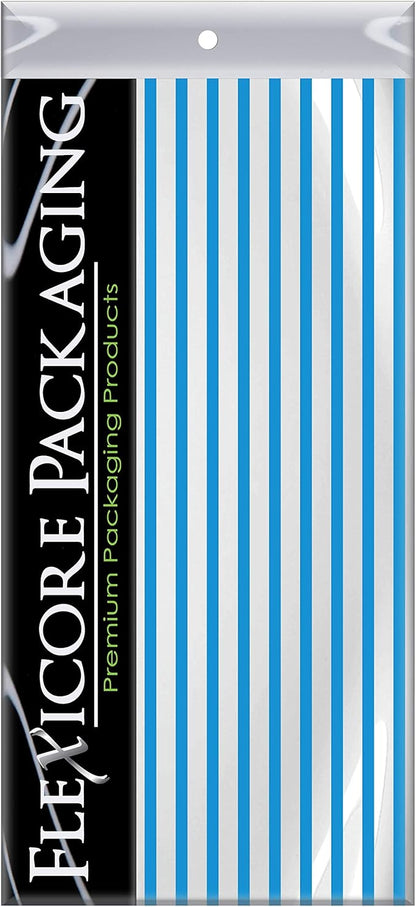 Flexicore Packaging Turquoise Blue Pin Stripe Print Gift Wrap Tissue Paper Size: 15 Inch X 20 Inch | Count: 10 Sheets | Color: Turquoise Pin Stripe