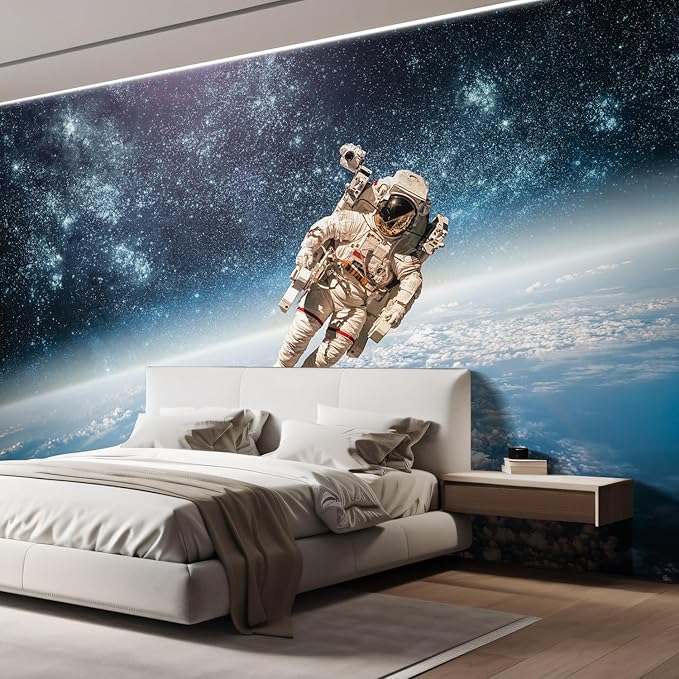 wall26 an Astronaut Floating About Planet EarthWall Mural, Removable Sticker, Home Decor - 132x168 inches