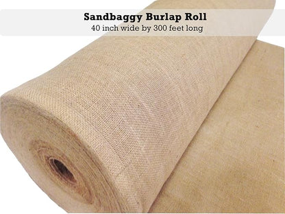 Sandbaggy Burlap Fabric Roll | 40 Inch by 300 ft | Great for Garden, Yard, Wedding, Craft, Decorating Tables | Constructed from Industrial Grade Burlap Fiber | 30% Thicker Than Competition (2 Rolls)