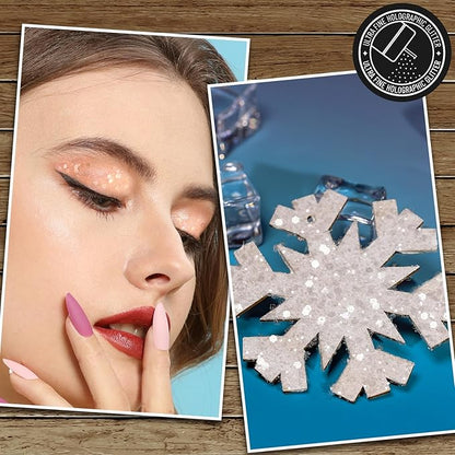 LEOBRO White Glitter, 160g/5.64oz Clear White Chunky Glitter for Crafts, Resin, Body Nail, DIY Decorations