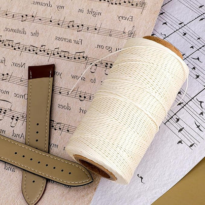 Waxed Linen Thread, 285 Yards 0.8MM 150D Polyester Leather Sewing Waxed Thread for Leather Craft, Bookbinding, Shoe Repair, DIY Projects
