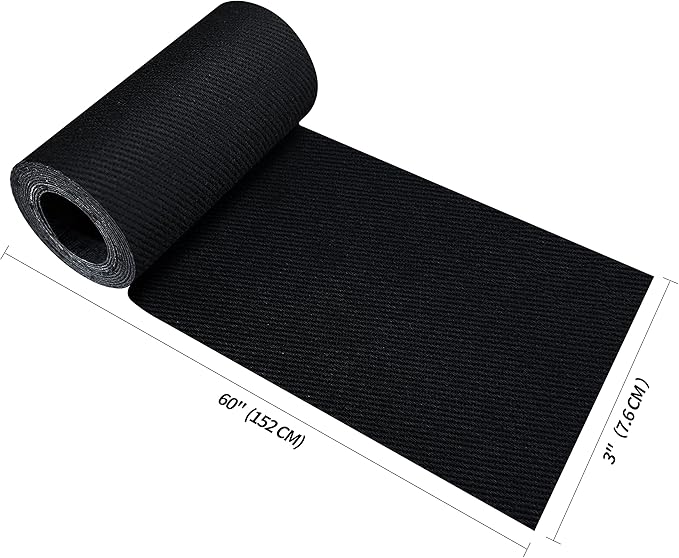 KING MOUNTAIN 100% Cotton Fabric Iron-on Repair Patch, Inside&Outside Clothes Repair Patch, 3"x60" with Backing Glue Repair Decorative Patch kit (Black)