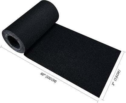 KING MOUNTAIN 100% Cotton Fabric Iron-on Repair Patch, Inside&Outside Clothes Repair Patch, 3"x60" with Backing Glue Repair Decorative Patch kit (Black)