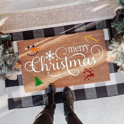 Christmas Stencils for Door Mats 23.6” Christmas Doormat Stencils for Crafts Reusable Holiday Stencil for Doormats Wood Fabrics Decor