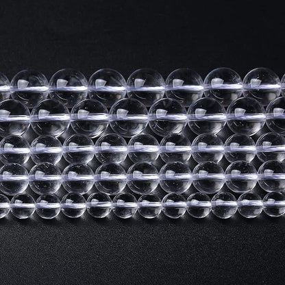 AAAAA Natural Clear White Crystal Quartz Beads Round Loose Spacer Beads for Jewelry Making DIY Bracelets Crystal Energy Healing Power Stone 60pcs 6mm 15 Inch