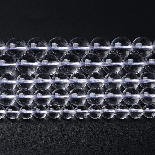 AAAAA Natural Clear White Crystal Quartz Beads Round Loose Spacer Beads for Jewelry Making DIY Bracelets Crystal Energy Healing Power Stone 36pcs 10mm 15 Inch