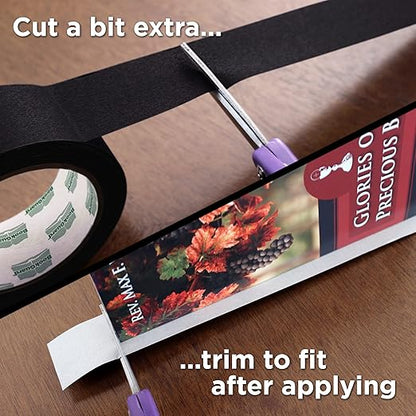 BookGuard 1-1/2 Inch Wide Bookbinding Tape, Ideal for Arts, Office, and Library Supplies, Vinyl Coated Cotton Cloth Book Repair Tape - 15 Yards, Black