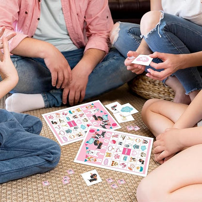 Puppy Dog Party Bingo Game Cards(24 Players), Animal Themed Bingo Card for Family Friend Adult, Large Group Holiday Doggie Party Activity Favor Decoration Supplies -004
