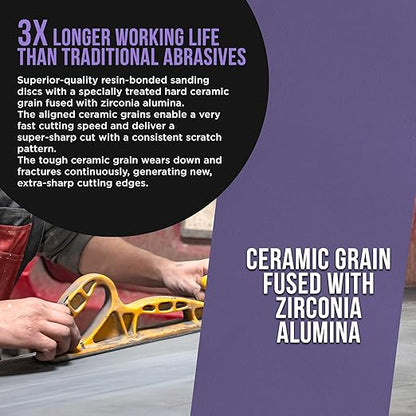 Dura-Gold Premium 2000 Grit PSA Purple Film Ceramic Longboard Sandpaper, 2-3/4" Wide Continuous 20 Yard Roll - Self Adhesive Stickyback for Auto & Wood Air File Long Board Sanders, Hand Sanding Blocks
