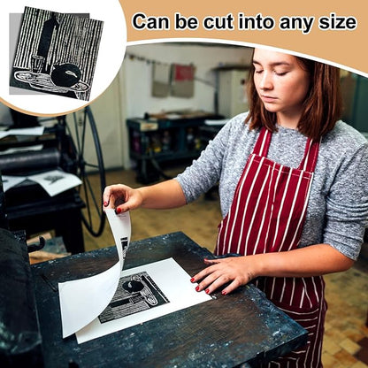 Yeaqee 2 Pcs 6 x 6 Inch Linoleum Block Rubber Carving Block Soft Linocut Blocks Large Linoleum Sheet Unmounted Lino Plates for Engraving Art Project Printmaking Artist Studio Supplies, Gray