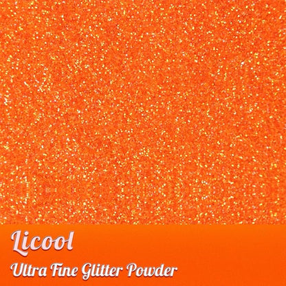 100g/3.5oz Pack Iridescent Rainbow Fine Glitter for DIY Craft, Epoxy Resin, Tumblers, Candle Making, Festival Decoration, Makeup, Body, Eye, Nail Art (Iridescent Orange)