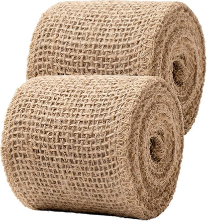 Natural Burlap Fabric Roll 10 Yards, 3 Inch Jute Ribbon for DIY Gift Wrapping, Craft Projects, Wedding, Christmas, Home Decoration (7.5 cm, 3 in)