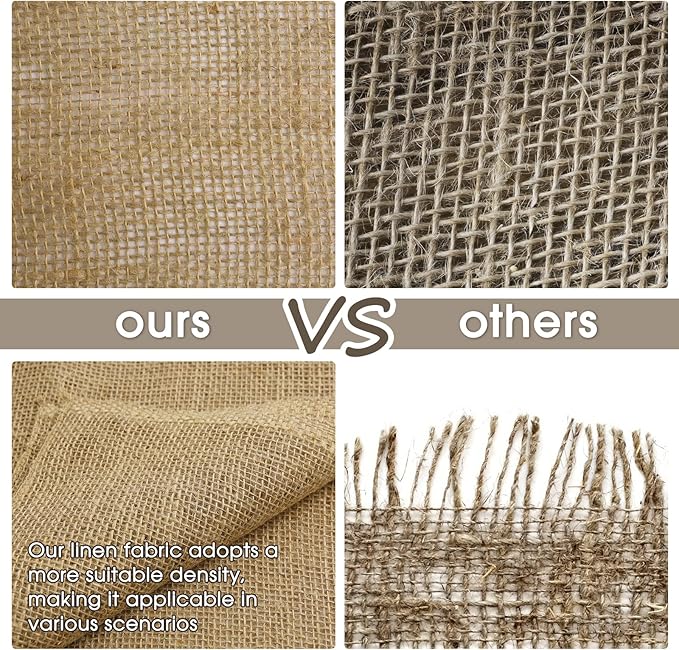 Burlap Fabric - Garden Burlap Fabric Roll Natural Jute Outdoor Fabric Burlap Weed Barrier Trees Trunk Wrap for Crafts Farmhouse Gardening Table Decor for Crafts (19.7" x 30 Feet)
