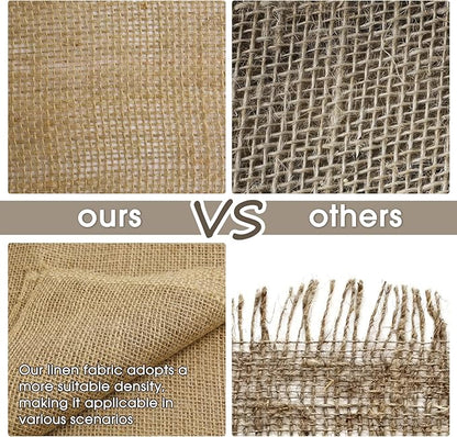 Burlap Fabric - Garden Burlap Fabric Roll Natural Jute Outdoor Fabric Burlap Weed Barrier Trees Trunk Wrap for Crafts Farmhouse Gardening Table Decor for Crafts (19.7" x 20 Feet)