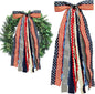 Large Patriotic Star Ribbons Bow for Wreath, Red White Buffalo Plaid Fabric Ribbons Set Assorted Lace Ribbon 4th of July Clip-On Wreath Sash Ribbon Bundle for Patriotic Indoor Outdoor Decor
