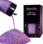 Renfio Holographic Ultra Fine Glitter Powder Metallic Resin Glitter 2.11 Oz (60g) PET Flakes Crafts Sequins 1/128" 0.008" 0.2mm Epoxy Chips Flakes for Tumblers Slime Roses - Laser Light Purple