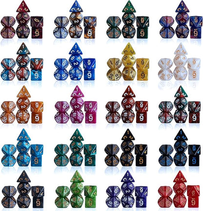 CiaraQ DND Dice Sets - 26 X 7 Polyhedral Dice (182pcs) with a Large Drawstring Bag Great for Dungeons and Dragons, Role Playing Table Game.