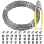 1/8 Inch Stainless Steel Wire Rope Kit, 7x7 Strands, 100 ft Length, With Cable Cutters, Sleeves, Thimbles, Clips, For Climbing Plants, Deck Railing, Fencing, Outdoor Hanging