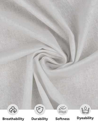 HOTGODEN Medium Weight 100% Cotton Muslin Fabric: 59 inch x 10 Yards Bleached Muslin Linen Fabric Material for Sewing Material Apparel Cloth