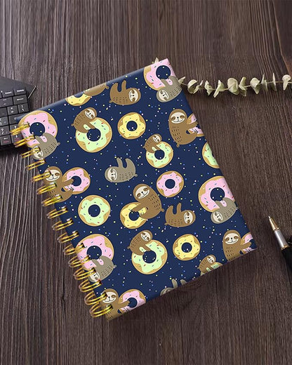 iampanda Spiral Journal Notebook,Cute Strong TwinWire Binding with Premium Paper for Girl Women,60 Sheets A5 College Ruled NotebookJournal,Perfect for School Office Home Gifts,Sloth with Sweet